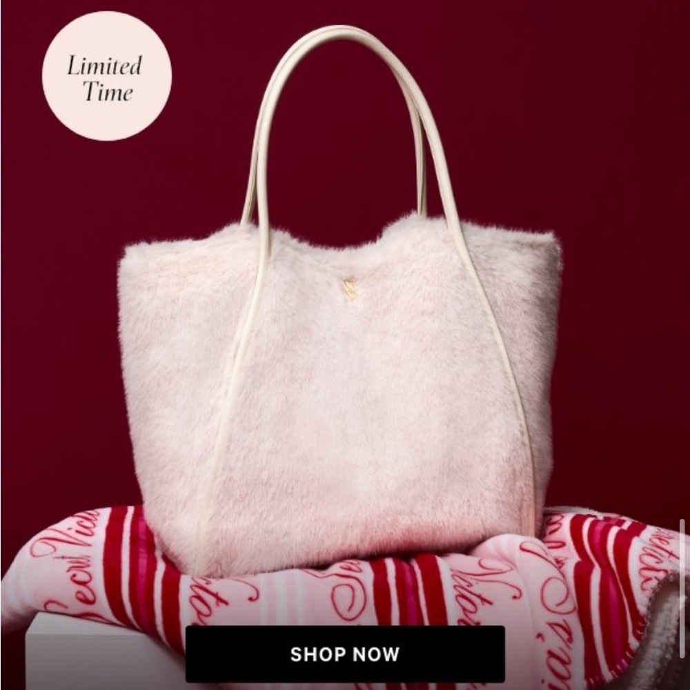 Victoria's Secret Plush White Tote Bag